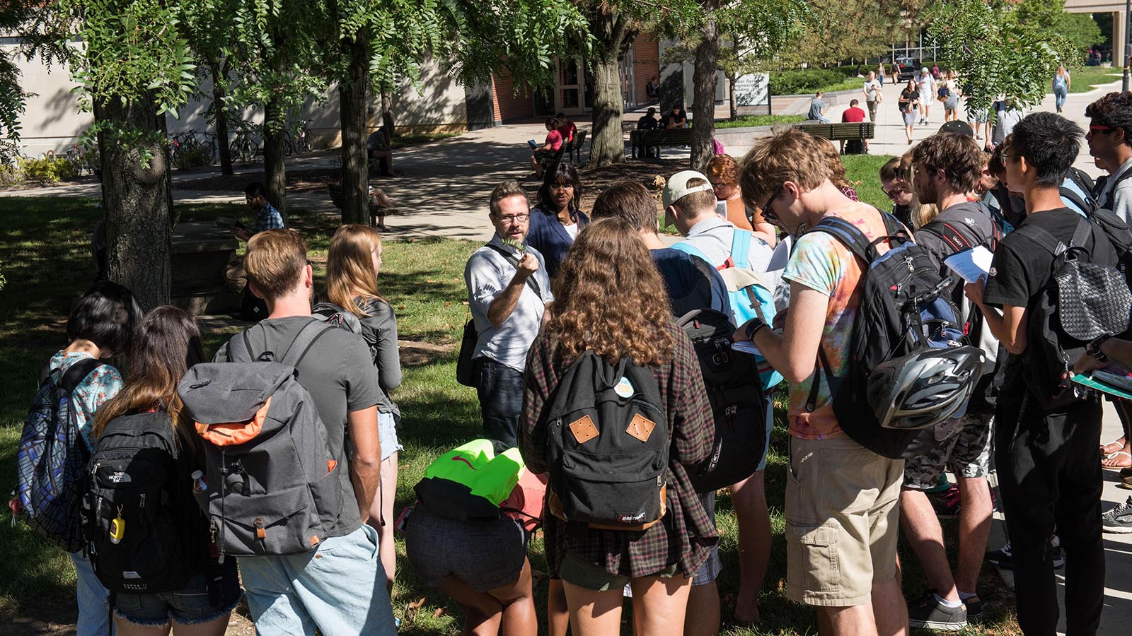 Students in outdoor class