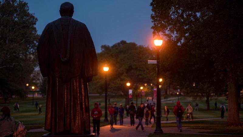 Ohio State Oval with Oxley Statue