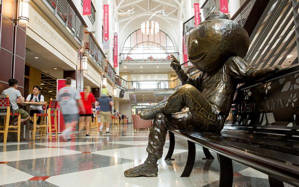 Brutus Buckeye statue at the Ohio Union