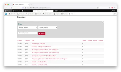 course landing page