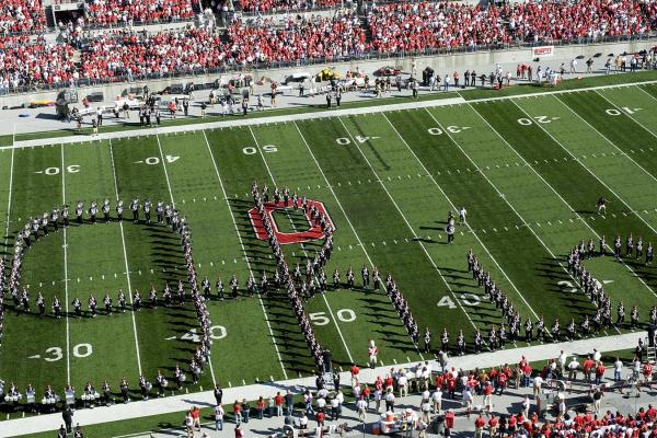 Ohio State Marching Band doing Script Ohio