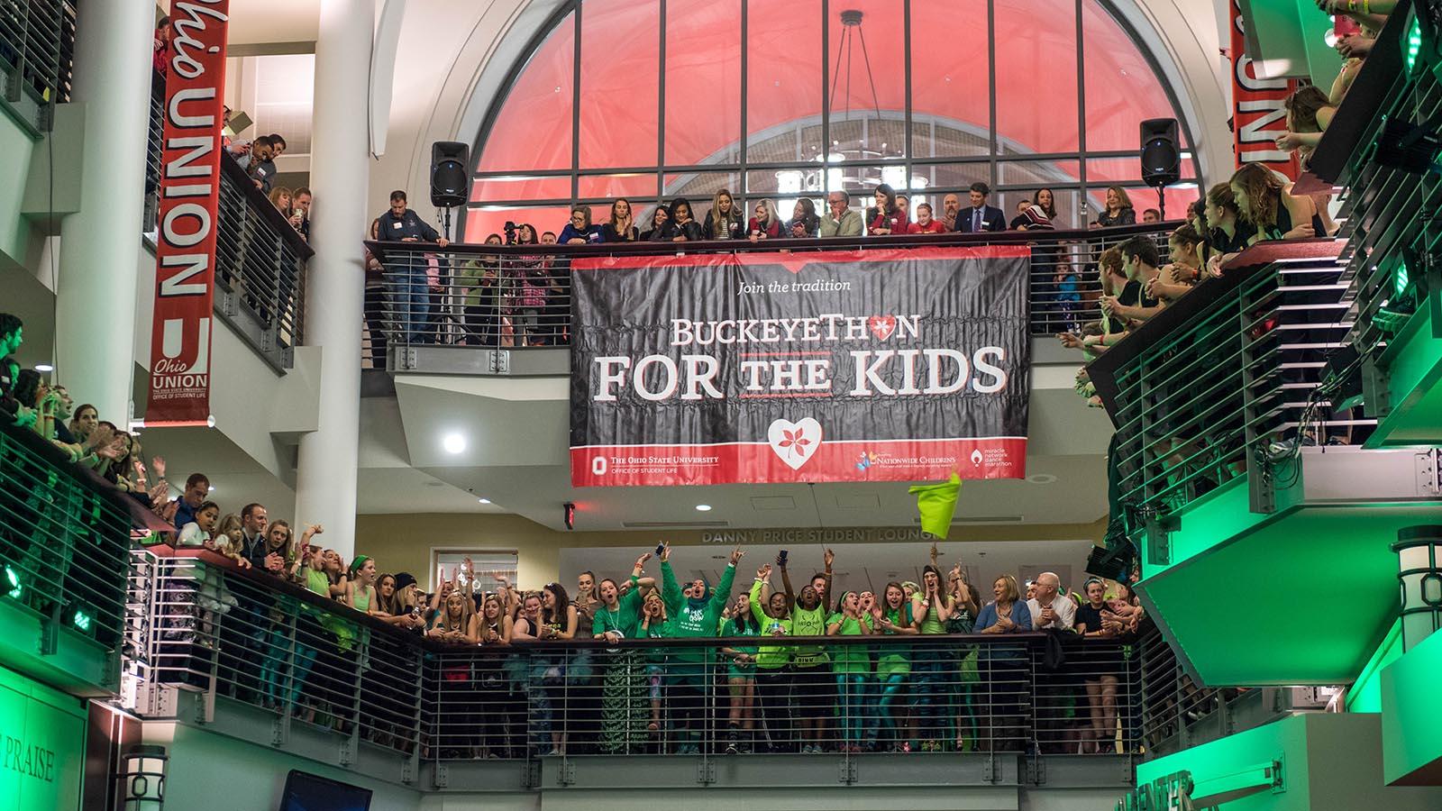 Buckeyethon campus event in the Ohio Union lobby