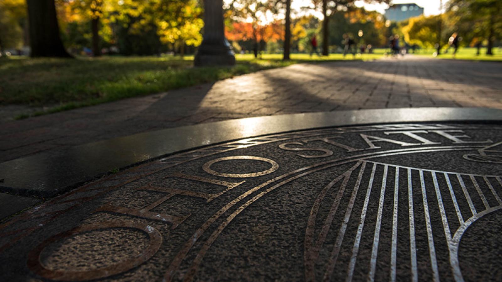 Ohio State seal on the Oval