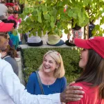 President Drake meets alumni