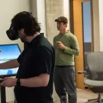 Student participating in Virtual Reality experiments