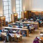 Students studying in library
