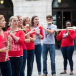 Flute players outside