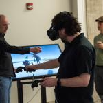 Student participating in Virtual Reality experiments