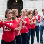 Flute players outside